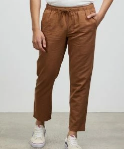 Rhythm THE ICONIC 10TH BIRTHDAY EXCLUSIVE - Linen Sunday Pants Almond