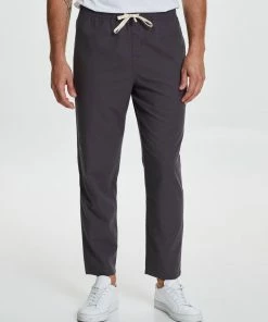 Staple Superior Seeker Linen Blend Pull On Pants Charcoal