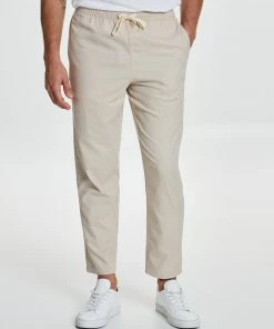 Staple Superior Seeker Linen Blend Pull On Pants Oat