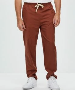 Staple Superior Seeker Linen Blend Pull On Pants Ochre