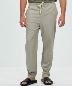 Staple Superior Seeker Linen Blend Pull On Pants Taupe