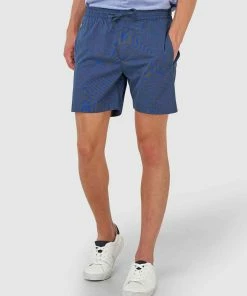 Superdry Edit Taper Drawstring Shorts Prussian Blue Texture