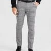 Tarocash Zeb Slim Check Pant CHARCOAL