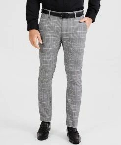 Tarocash Zeb Slim Check Pant CHARCOAL