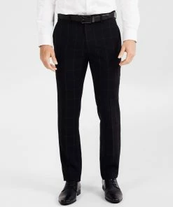 Tarocash Griffin Slim Check Pant BLACK