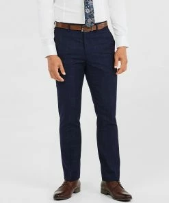 Tarocash Zak Slim Check Pant NAVY