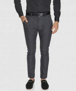 Tarocash Ashland Slim Check Pant CHARCOAL