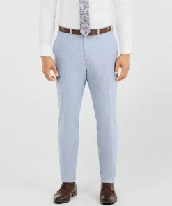 Tarocash Van Slim Linen Stretch Pant SKY
