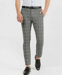 Tarocash Cooper Slim Check Pant SILVER