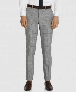 Tarocash Robertson Slim Check Pant GREY