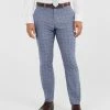Tarocash Gus Slim Stretch Check Pant BLUE