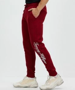 Tommy Hilfiger THE ICONIC Exclusive - Script Logo Embroidery Joggers Regetta Red -Men's Pants Online Shop http3A2F2Fstatic.theiconic.com .au2Fp2Ftommy hilfiger 3895 1263231 3