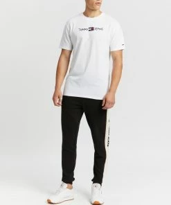 Tommy Jeans Organic Cotton Slim Fit Stripe Joggers Black & Smooth Stone -Men's Pants Online Shop http3A2F2Fstatic.theiconic.com .au2Fp2Ftommy jeans 0152 9604431 5
