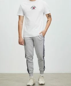 Tommy Jeans Organic Cotton Slim Fit Stripe Joggers Light Grey Heather -Men's Pants Online Shop http3A2F2Fstatic.theiconic.com .au2Fp2Ftommy jeans 0519 1704431 5