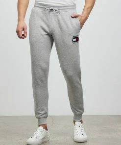 Tommy Jeans Slim Box Flag Sweat Pants Light Grey Heather