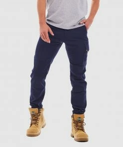 Tradie Skinny Cuffed Cargo Pants Navy