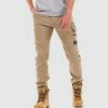 Tradie Skinny Cuffed Cargo Pants Khaki