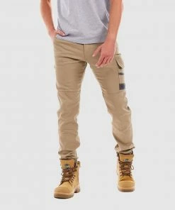 Tradie Skinny Cuffed Cargo Pants Khaki