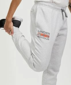 Under Armour Rival Fleece Signature Joggers Halo Grey Light Heather -Men's Pants Online Shop http3A2F2Fstatic.theiconic.com .au2Fp2Funder armour 1781 7467131 4