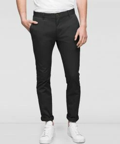 Wayver Slim Stretch Chinos Charcoal