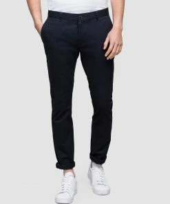 Wayver Slim Stretch Chinos Navy