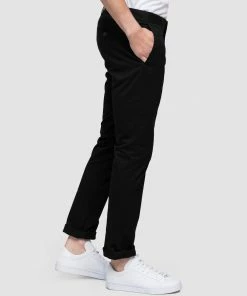 Wayver Slim Stretch Chinos Black