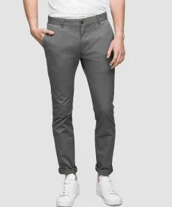 Wayver Slim Stretch Chinos Smoke